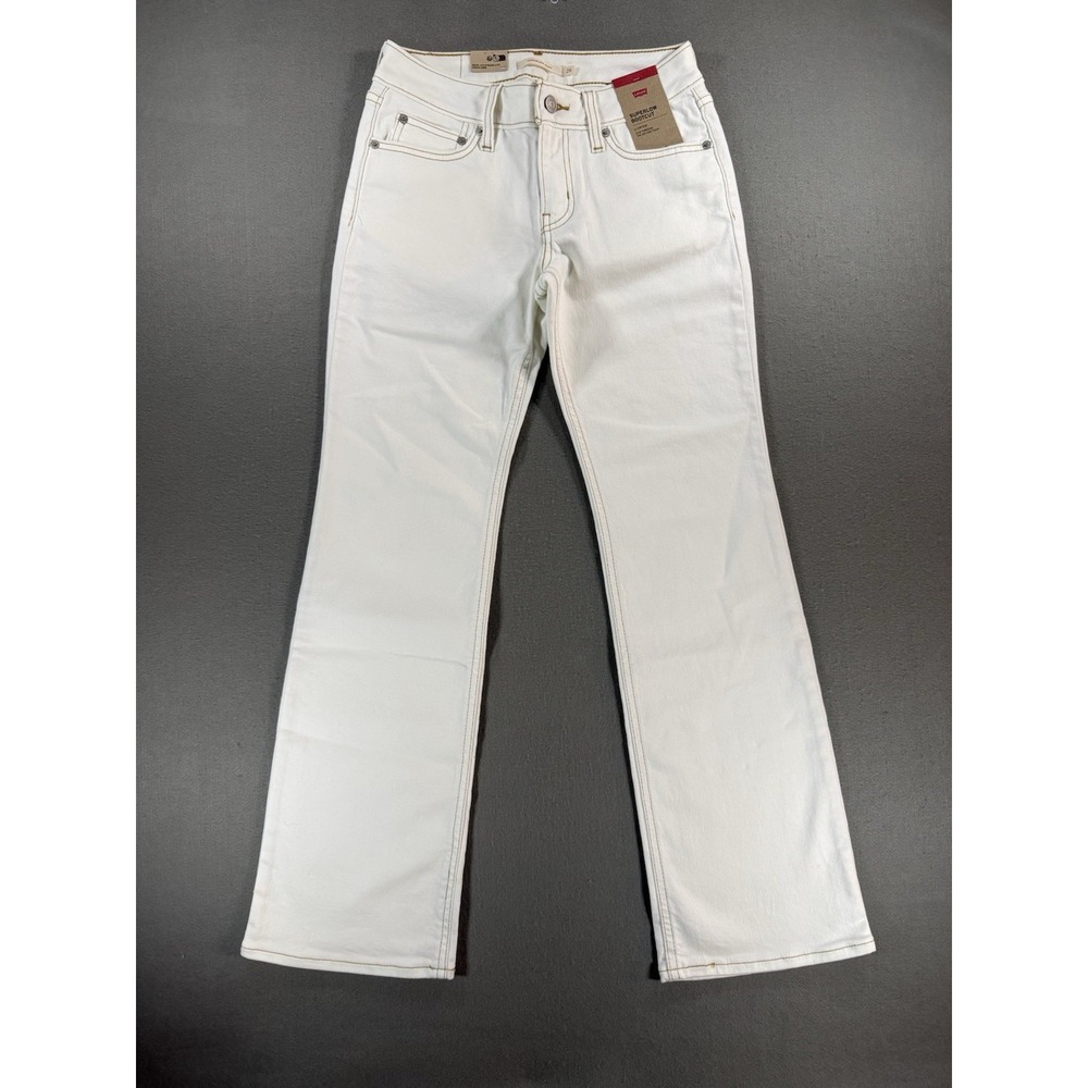 Levis Super Low Bootcut White Denim Jeans Women's Size 26x30 Brand New With Tags